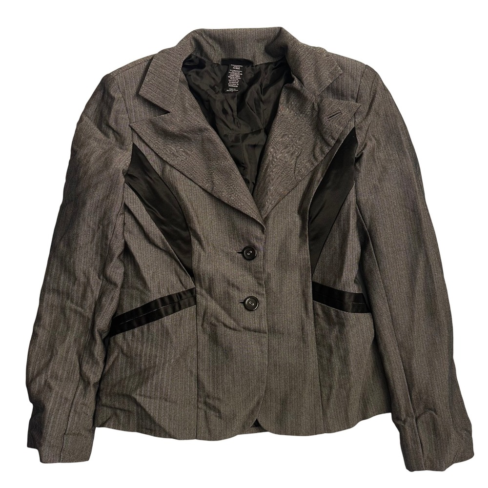 Apostrophe‎ Blazer Size 8 Gray Black Career Office Business Jacket
